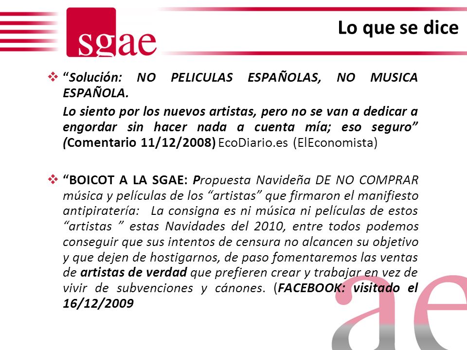 Lo que se dice Solución: NO PELICULAS ESPAÑOLAS, NO MUSICA ESPAÑOLA.