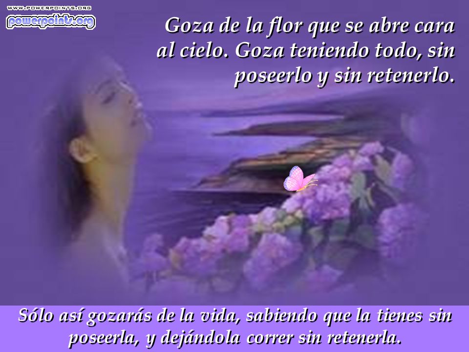 Goza de la flor que se abre cara al cielo