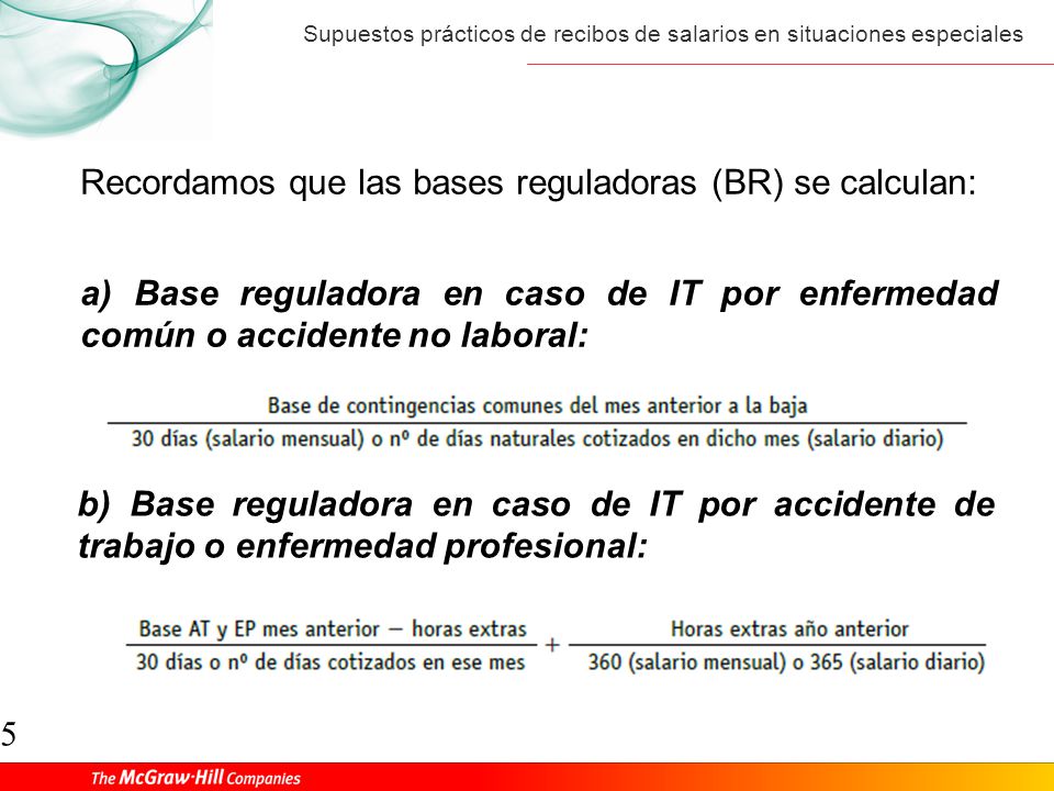 Recordamos que las bases reguladoras (BR) se calculan: