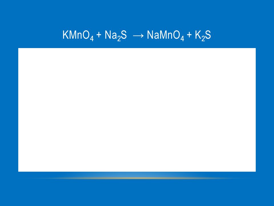 KMnO4 + Na2S → NaMnO4 + K2S