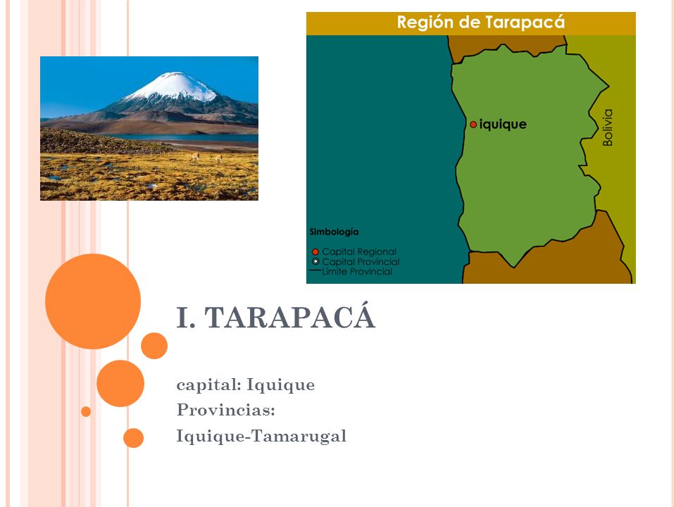 capital: Iquique Provincias: Iquique-Tamarugal
