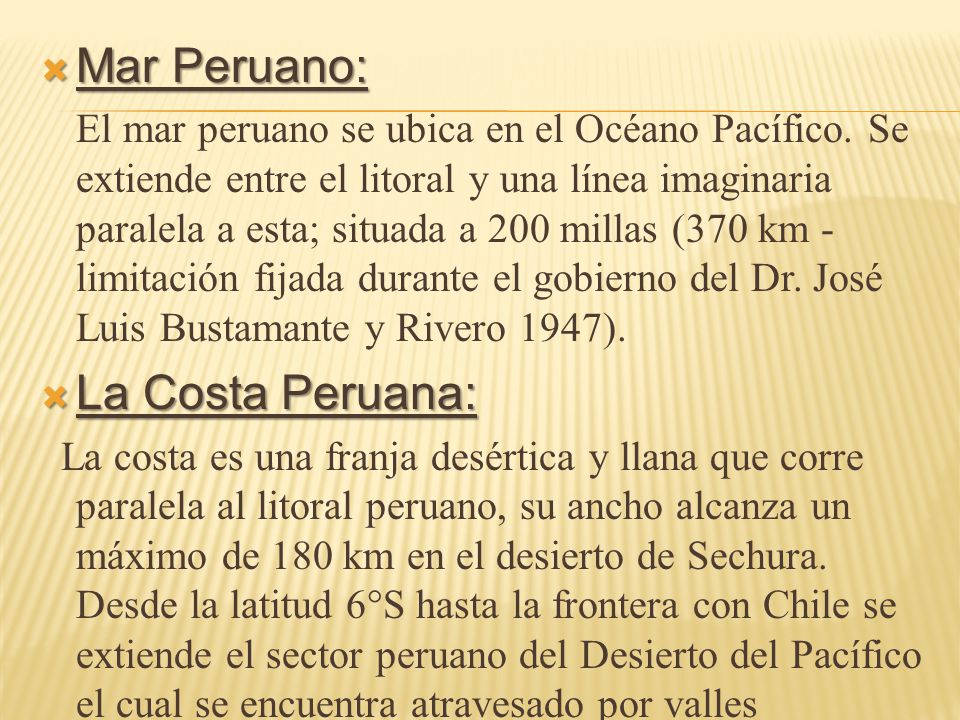Mar Peruano: La Costa Peruana: