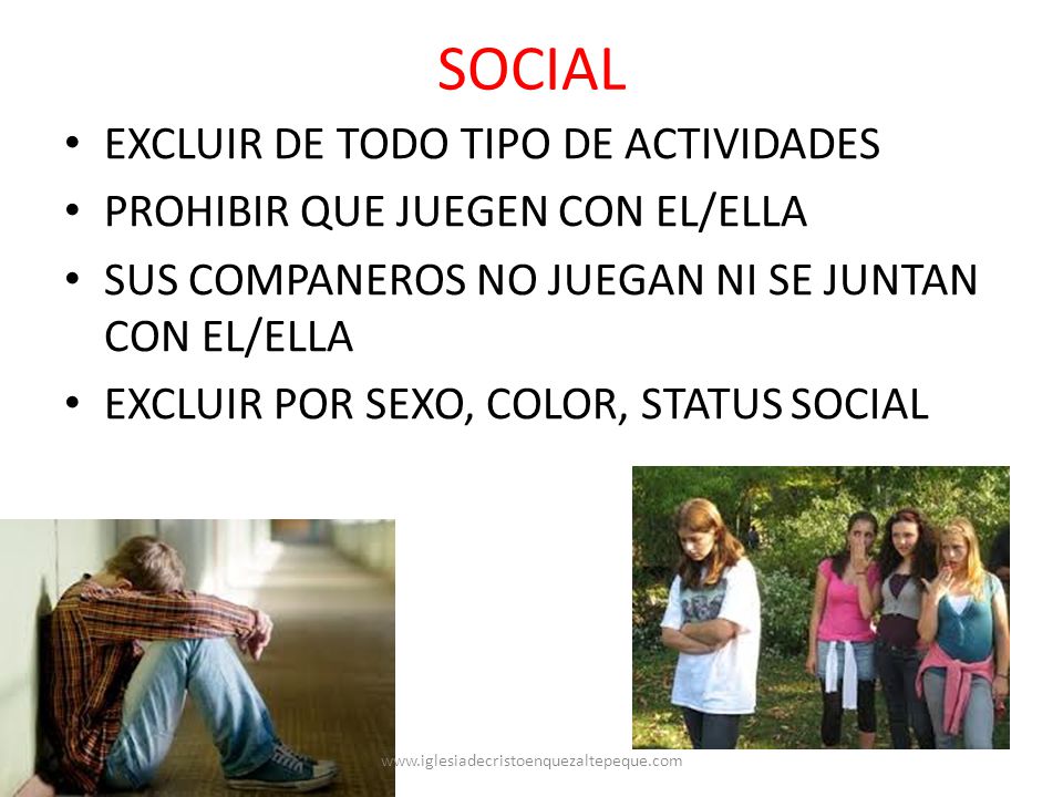 SOCIAL EXCLUIR DE TODO TIPO DE ACTIVIDADES