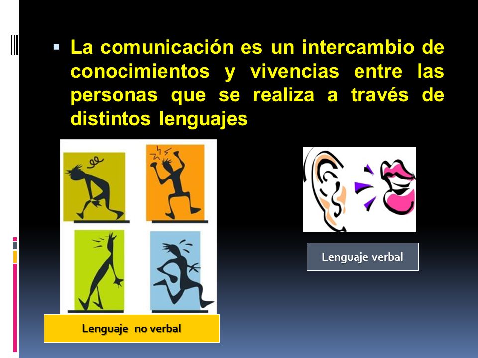 La comunicación es un intercambio de conocimientos y vivencias entre las personas que se realiza a través de distintos lenguajes