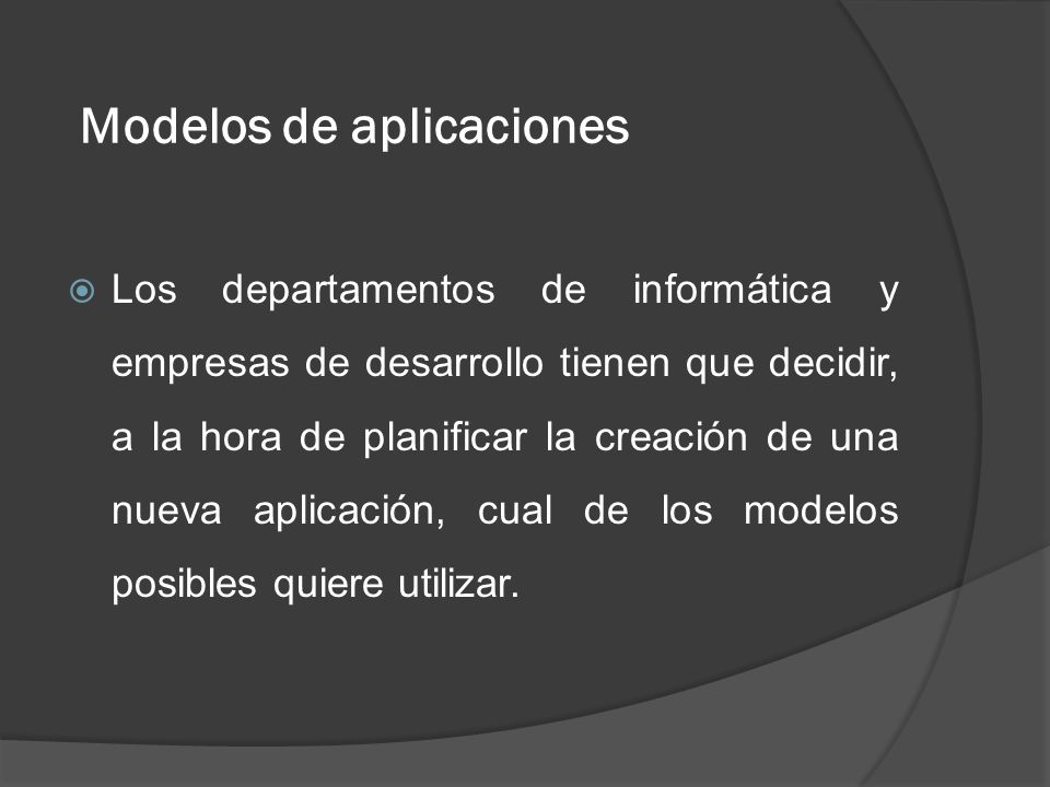Modelos de aplicaciones