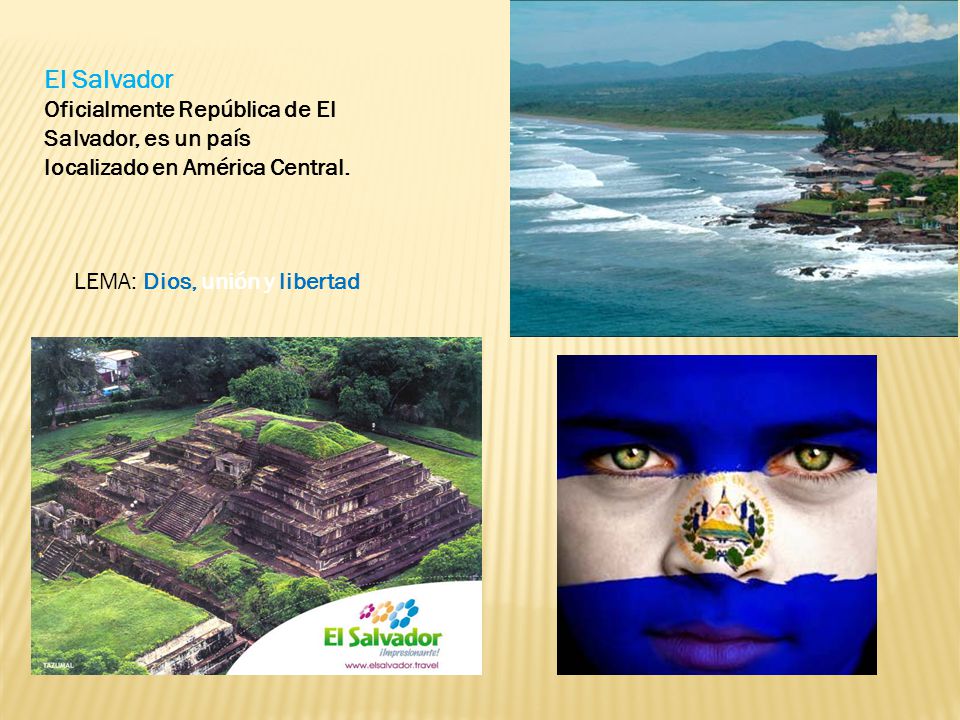 El Salvador Oficialmente República de El Salvador, es un país localizado en América Central.