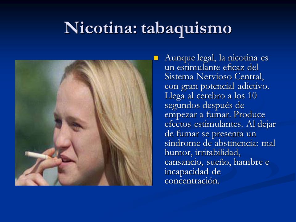 Nicotina: tabaquismo