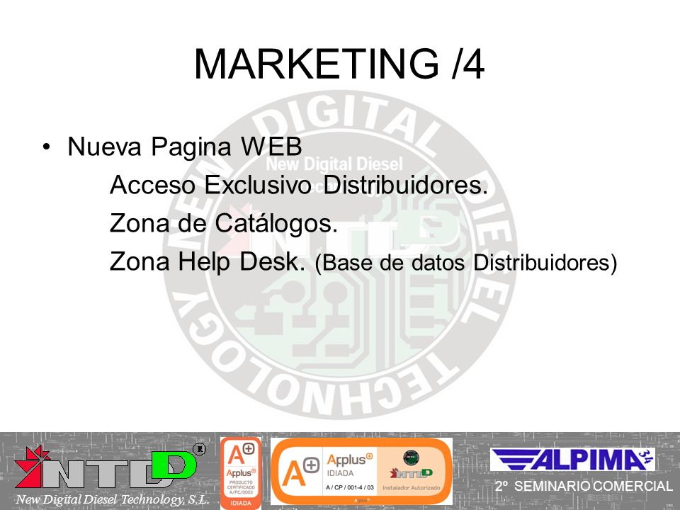 MARKETING /4 Nueva Pagina WEB Acceso Exclusivo Distribuidores.