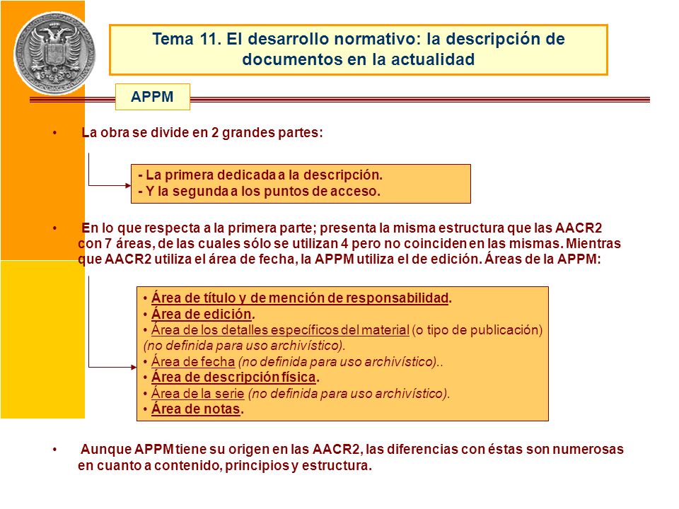 Tema 11. El desarrollo normativo: la descripción de documentos en la actualidad