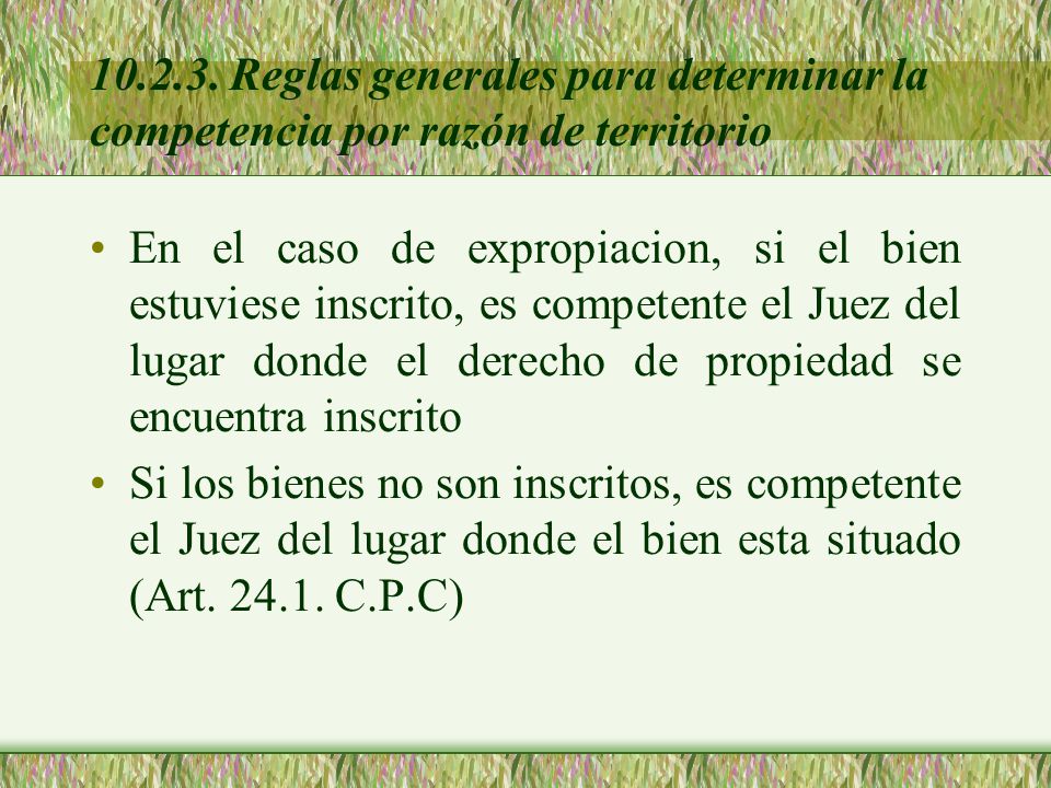 Reglas generales para determinar la competencia por razón de territorio
