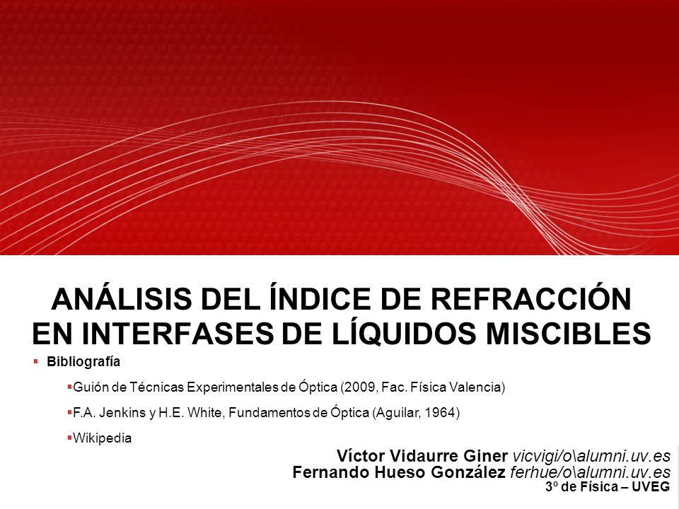 ANÁLISIS DEL ÍNDICE DE REFRACCIÓN EN INTERFASES DE LÍQUIDOS MISCIBLES