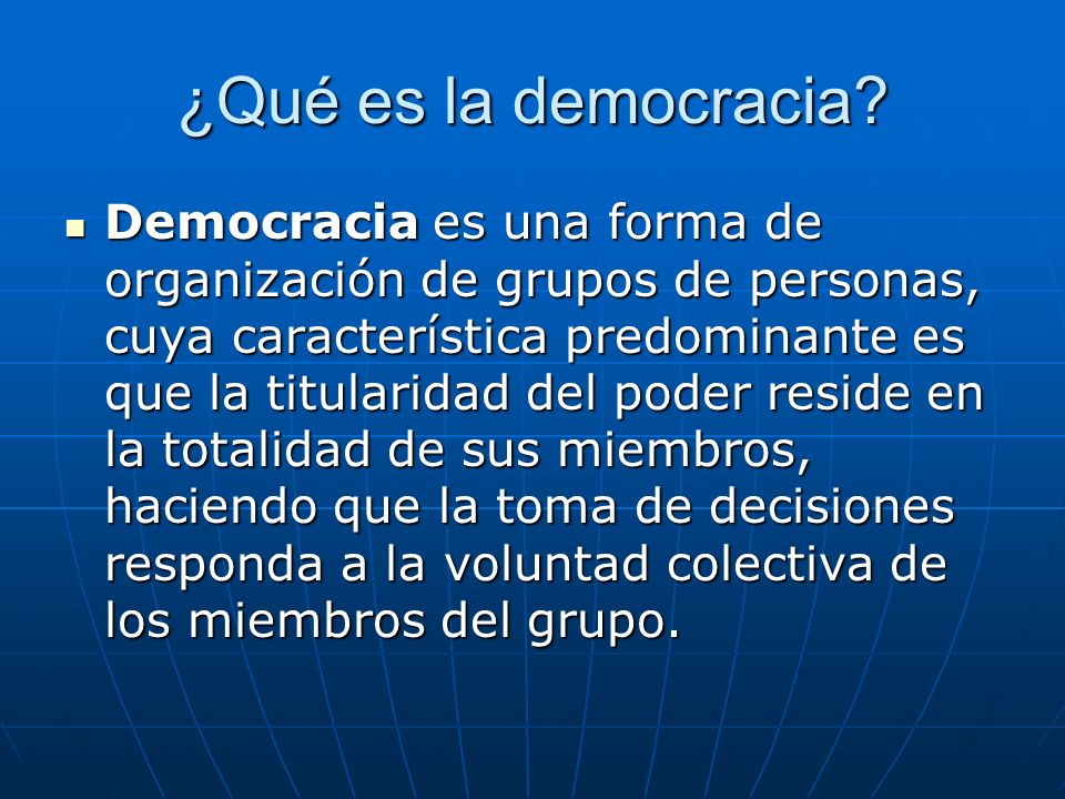 ¿Qué es la democracia