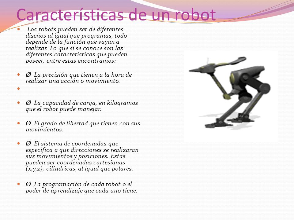 Características de un robot