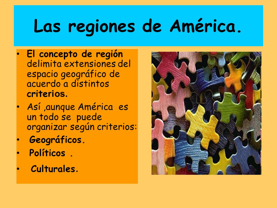 Las regiones de América.