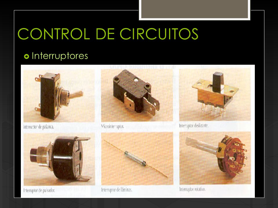 CONTROL DE CIRCUITOS Interruptores