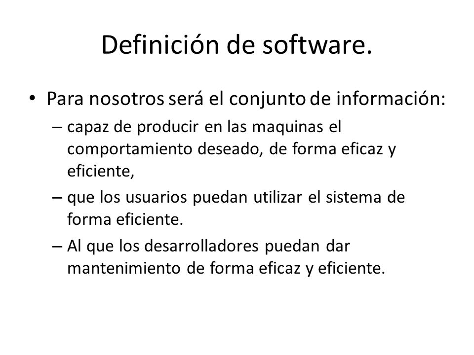 Definición de software.