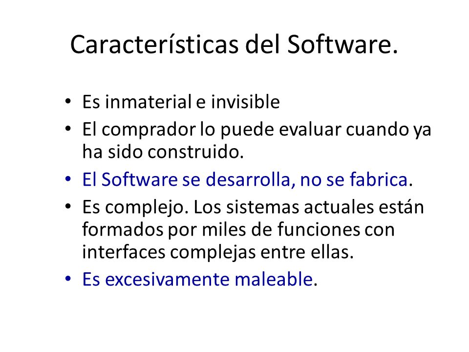 Características del Software.