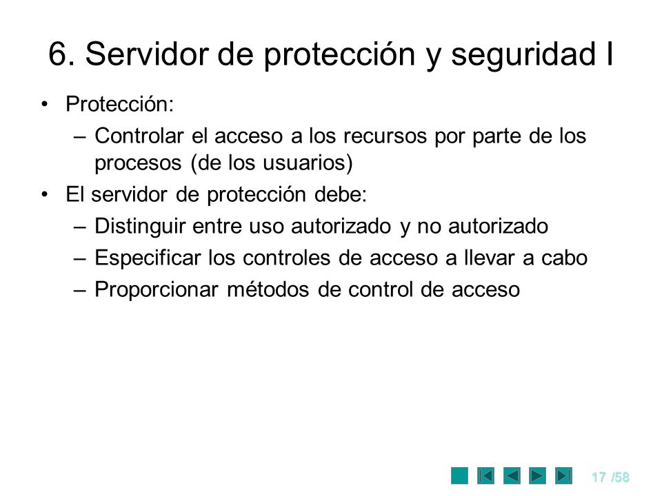 6. Servidor de protección y seguridad I