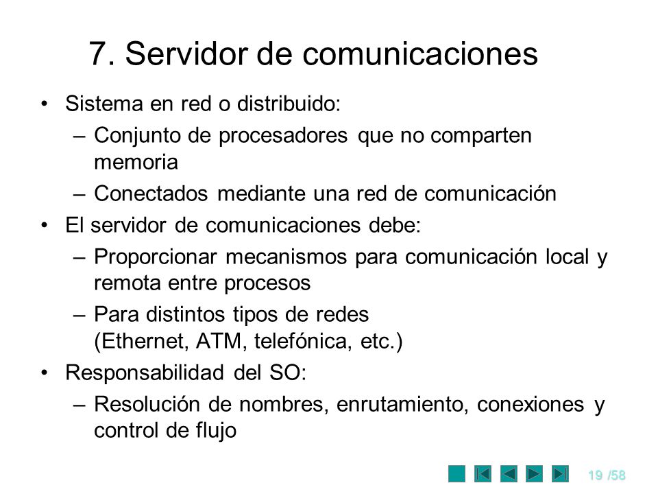 7. Servidor de comunicaciones