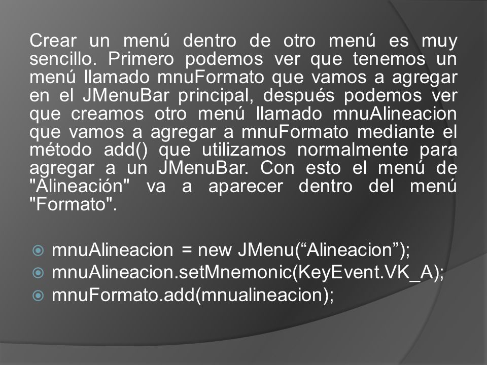 Crear un menú dentro de otro menú es muy sencillo