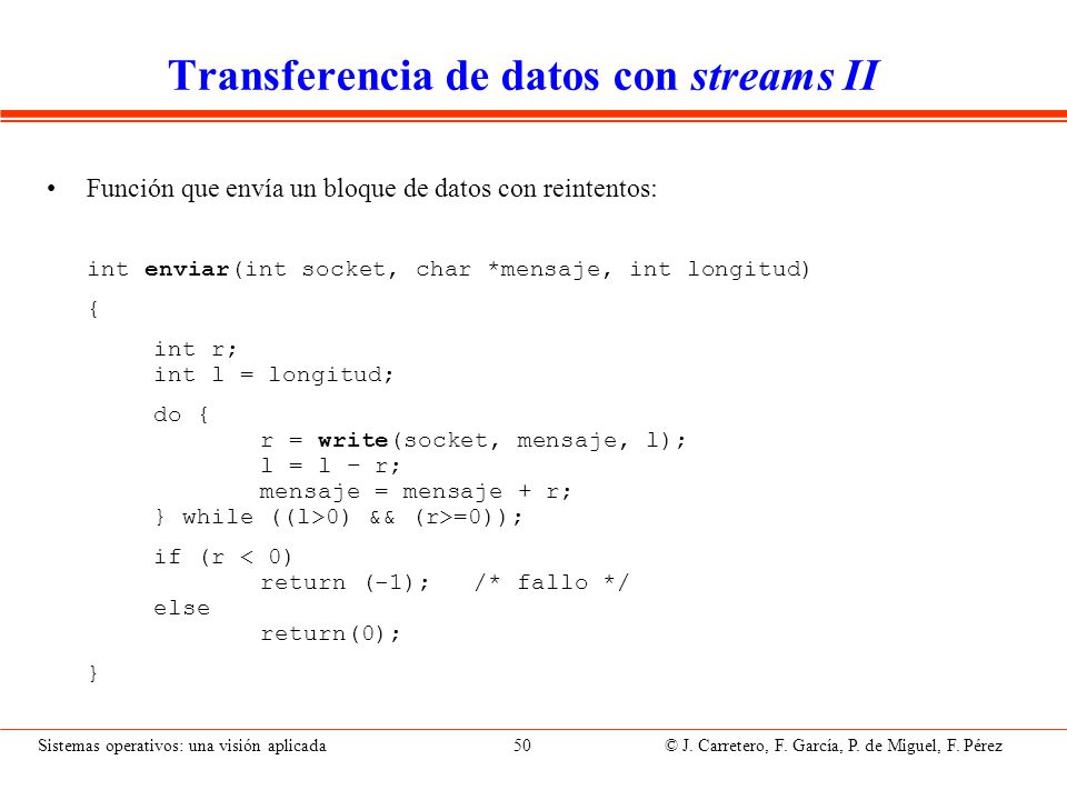 Transferencia de datos con datagramas