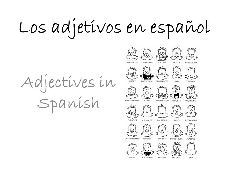 Los adjetivos en español