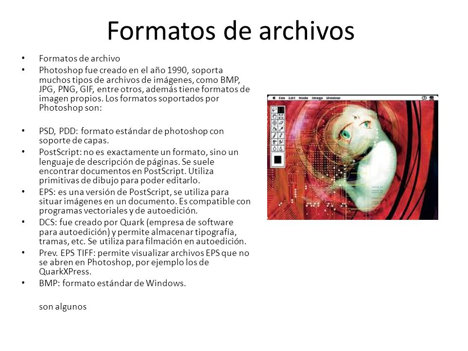 Formatos de archivos Formatos de archivo