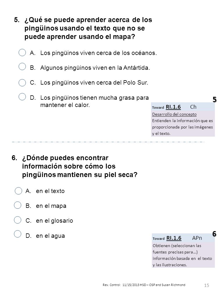 ¿Qué se puede aprender acerca de los pingüinos usando el texto que no se puede aprender usando el mapa