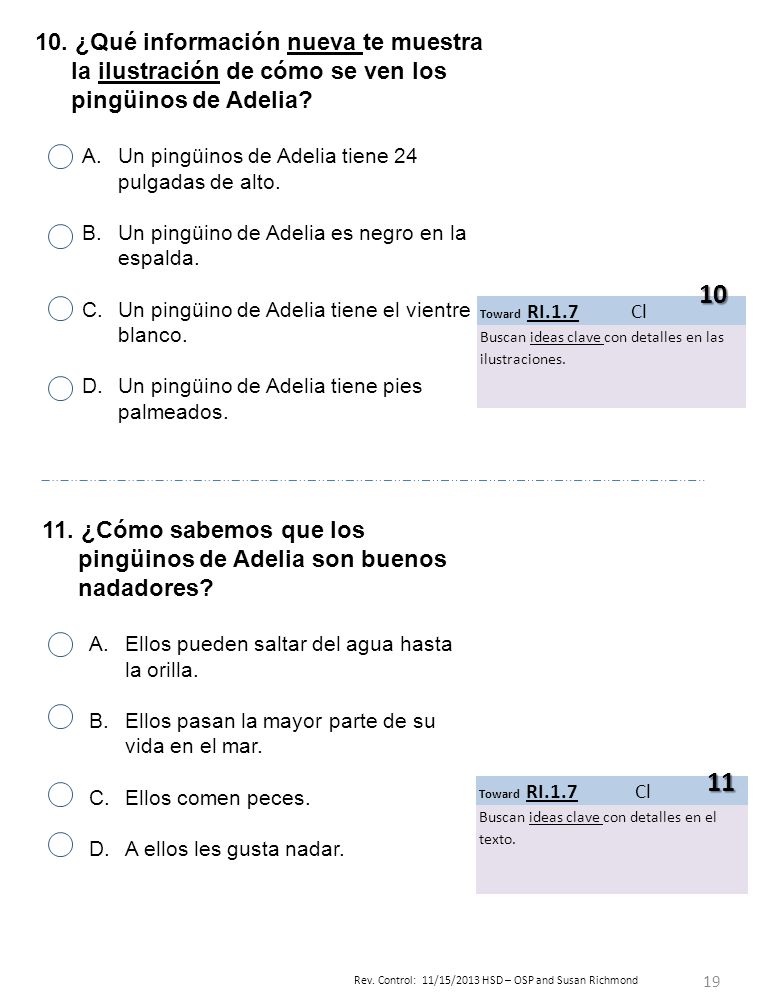10. ¿Qué información nueva te muestra la ilustración de cómo se ven los pingüinos de Adelia