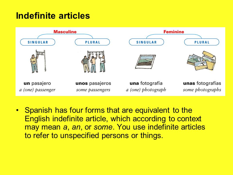 Indefinite articles