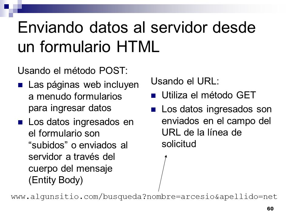 Enviando datos al servidor desde un formulario HTML