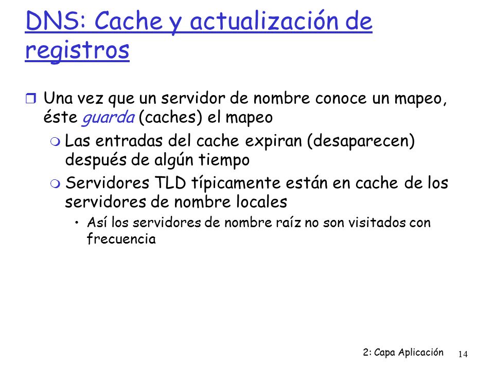 DNS: Cache y actualización de registros