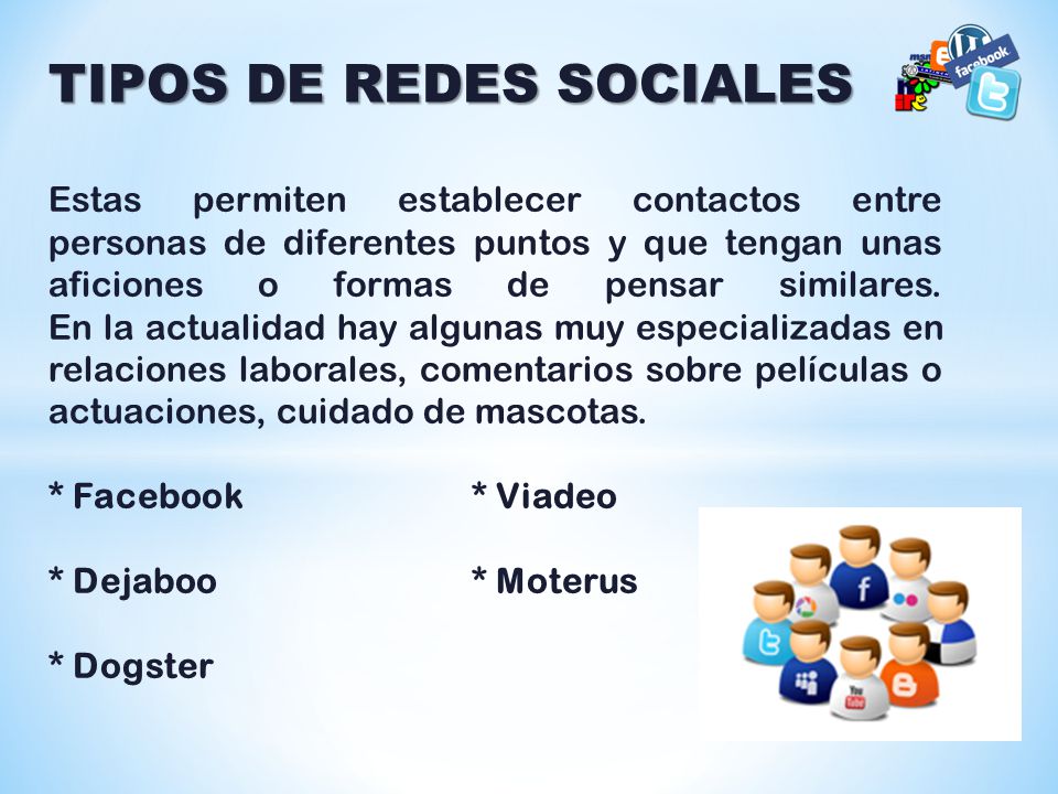 TIPOS DE REDES SOCIALES