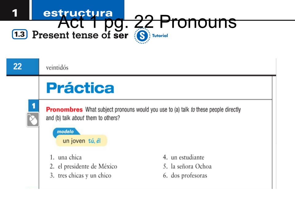 Act 1 pg. 22 Pronouns