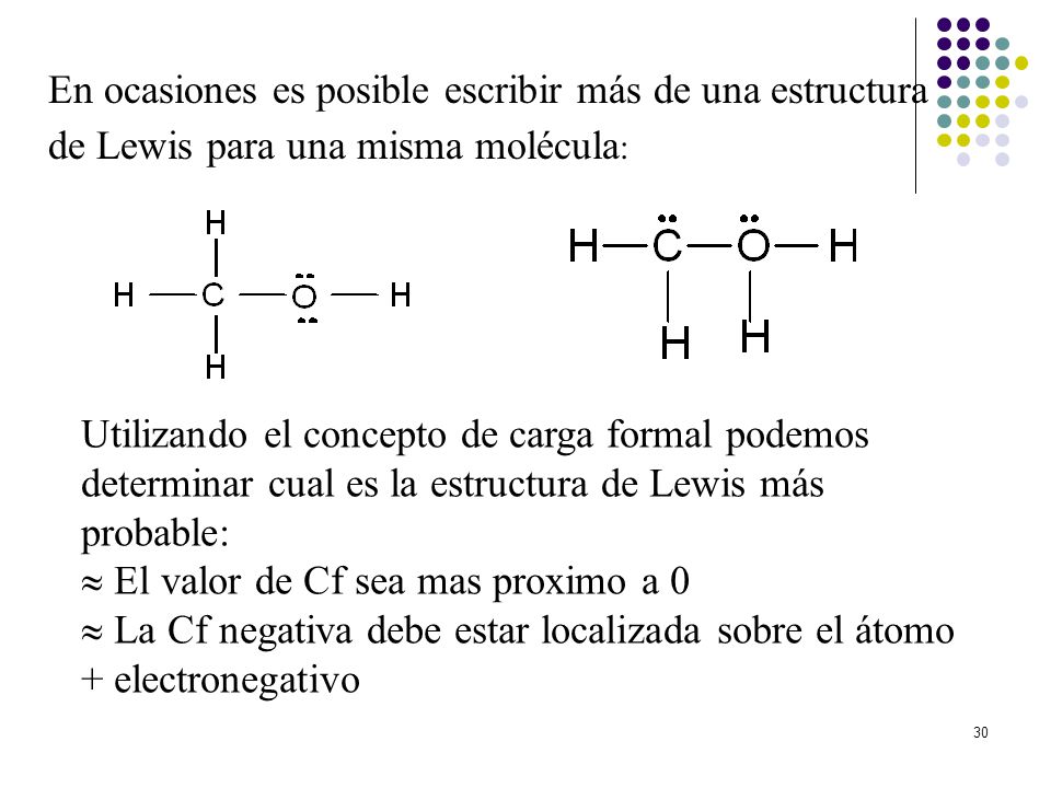 En ocasiones es posible escribir más de una estructura de Lewis para una misma molécula: