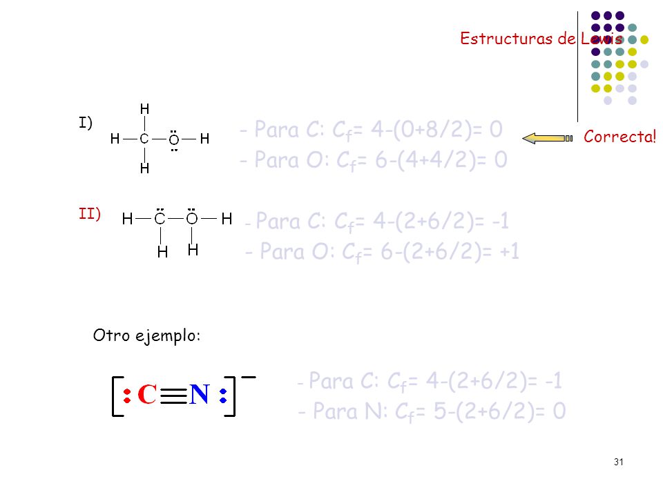 - Para C: Cf= 4-(0+8/2)= 0 - Para O: Cf= 6-(4+4/2)= 0