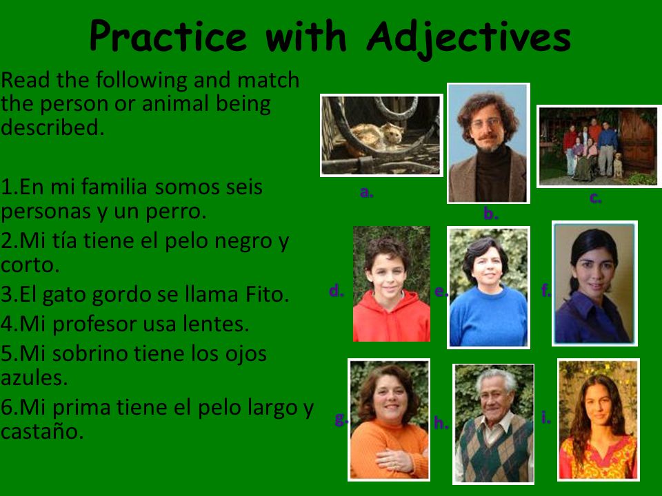 Practice with Adjectives
