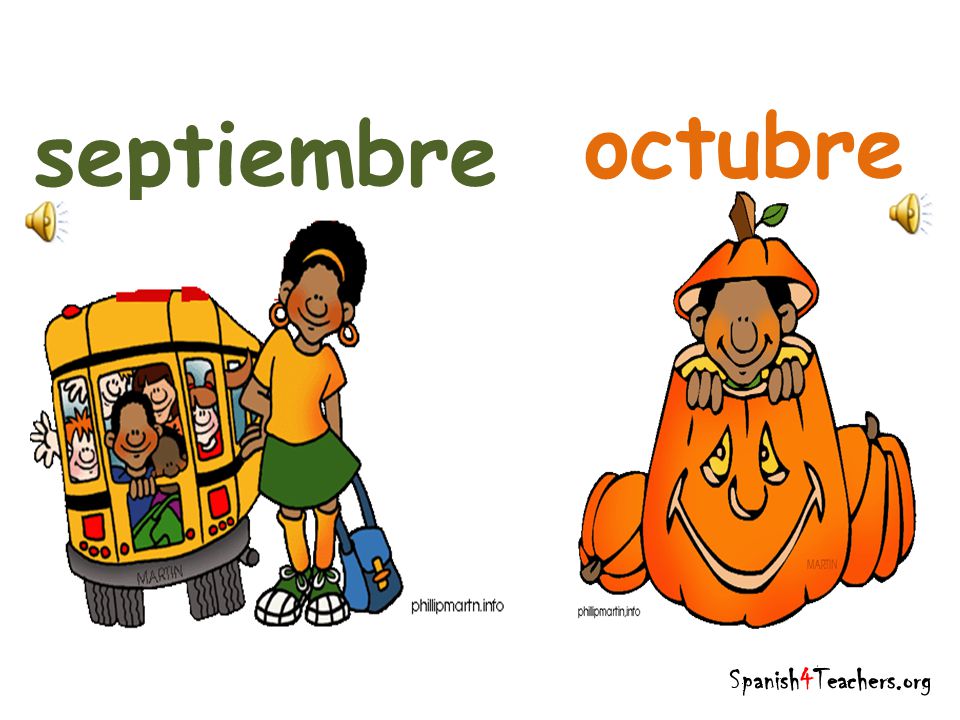 octubre septiembre Spanish4Teachers.org