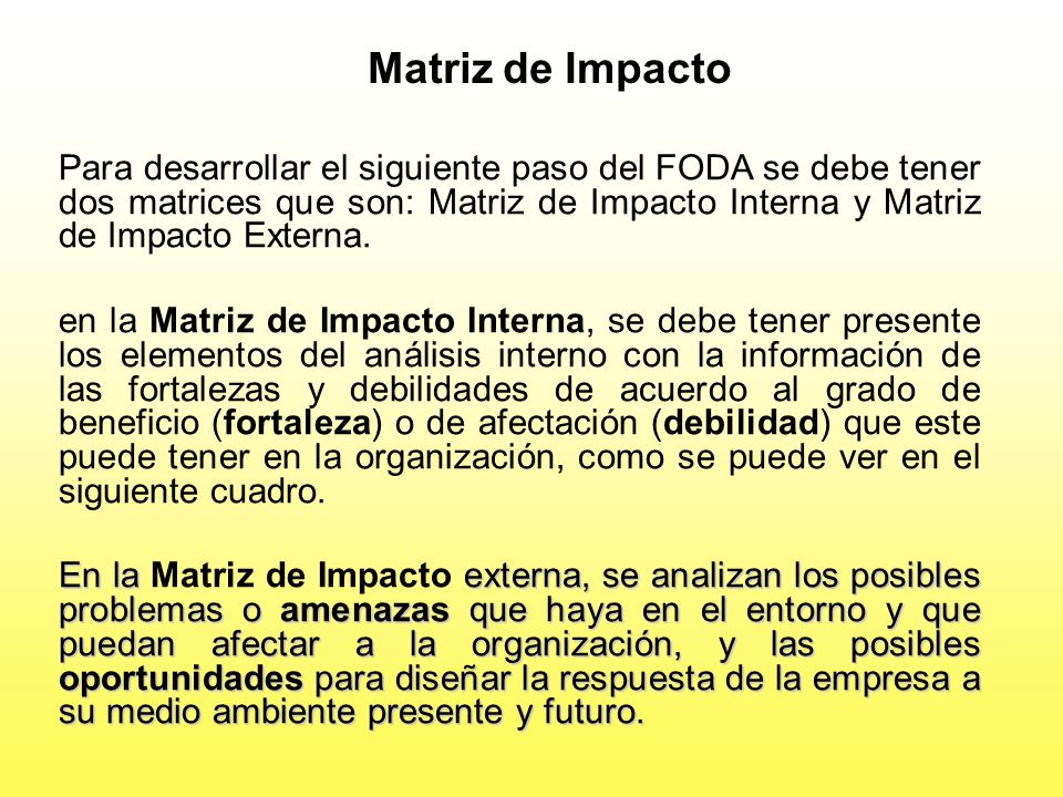 Matriz de Impacto