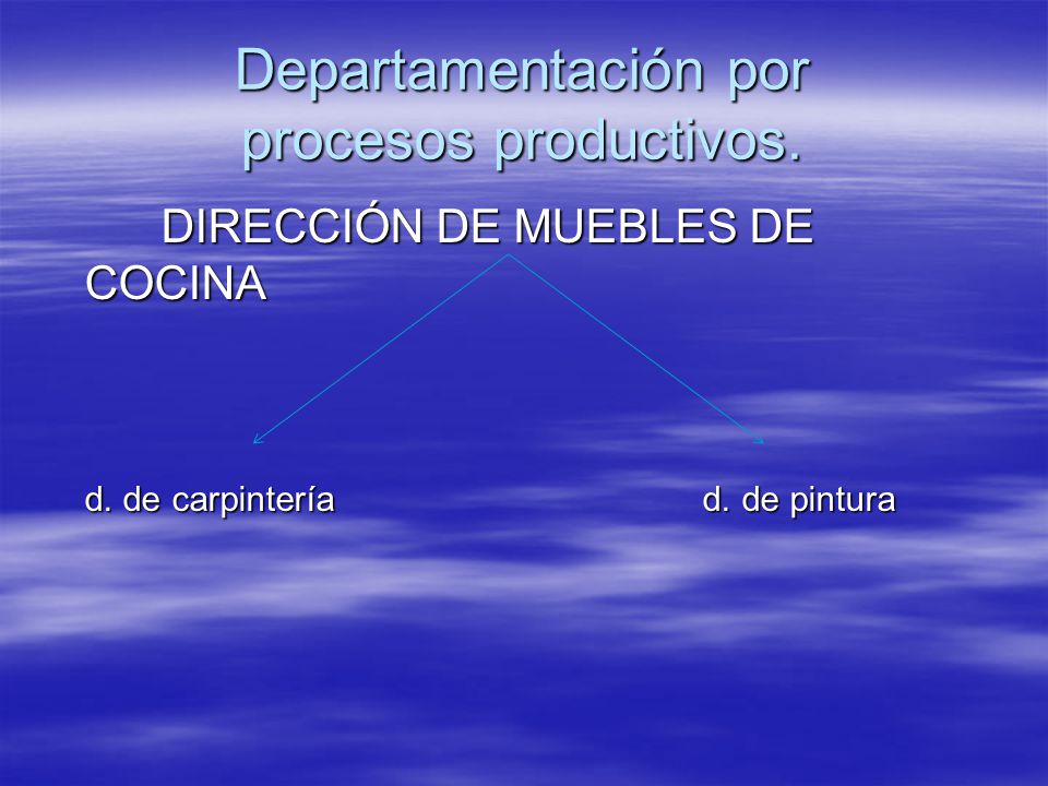 Departamentación por procesos productivos.