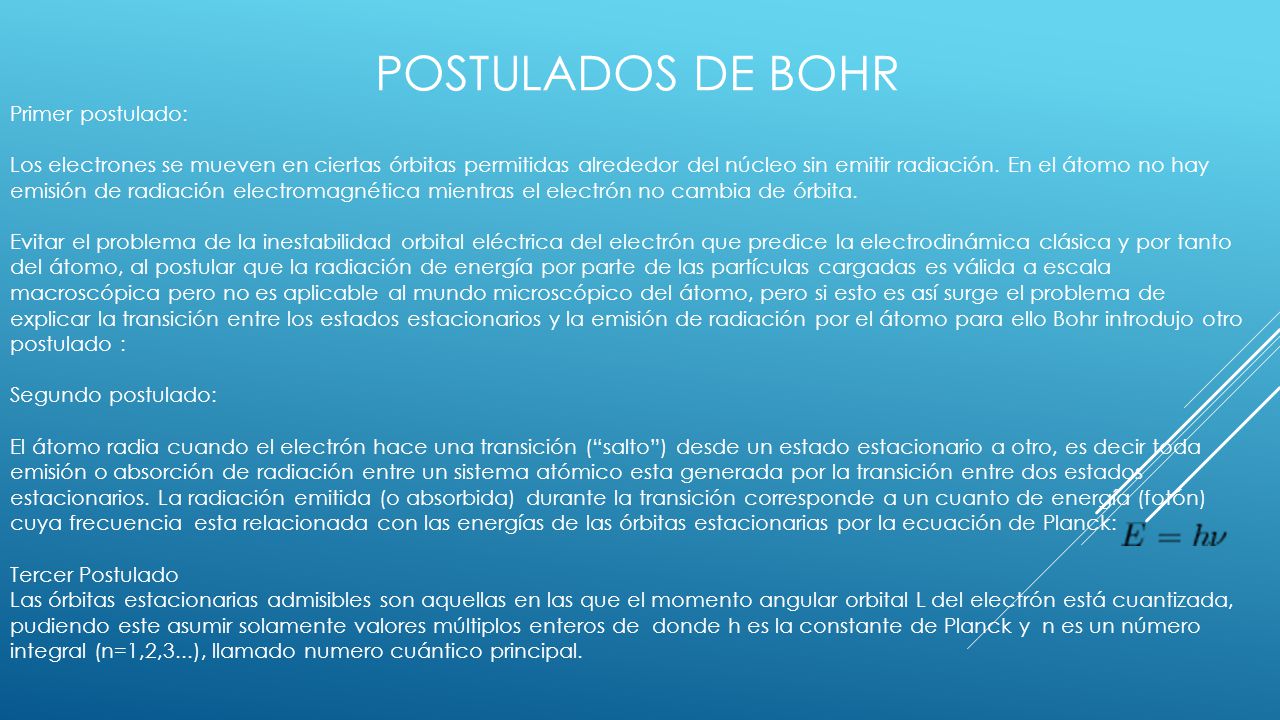 POSTULADOS DE BOHR Primer postulado: