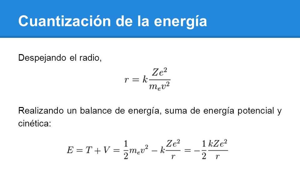 Cuantización de la energía