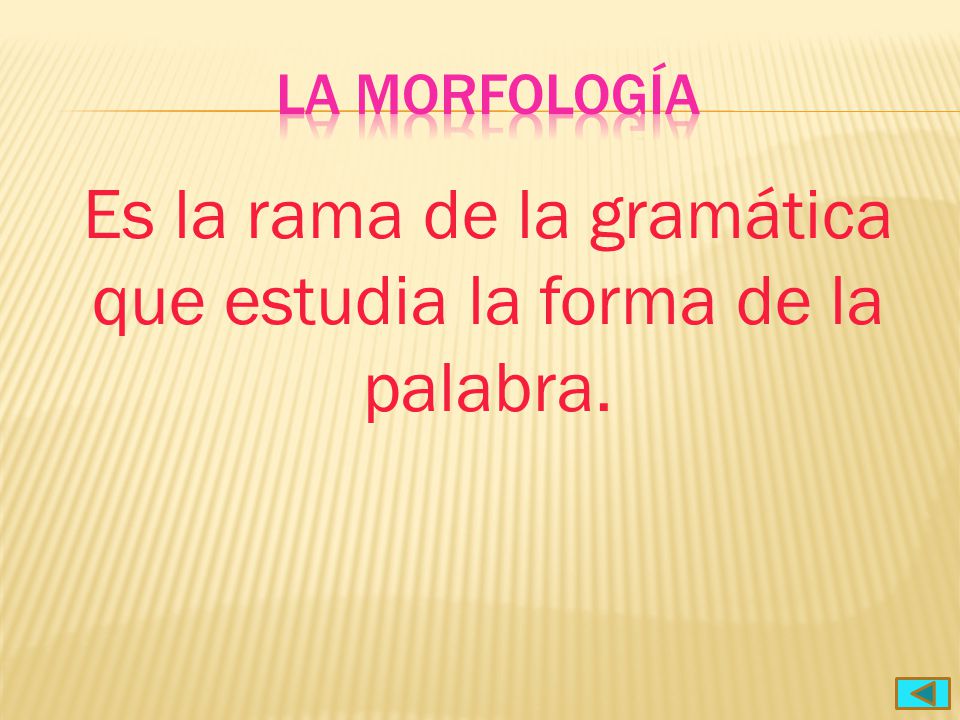 Es la rama de la gramática que estudia la forma de la palabra.