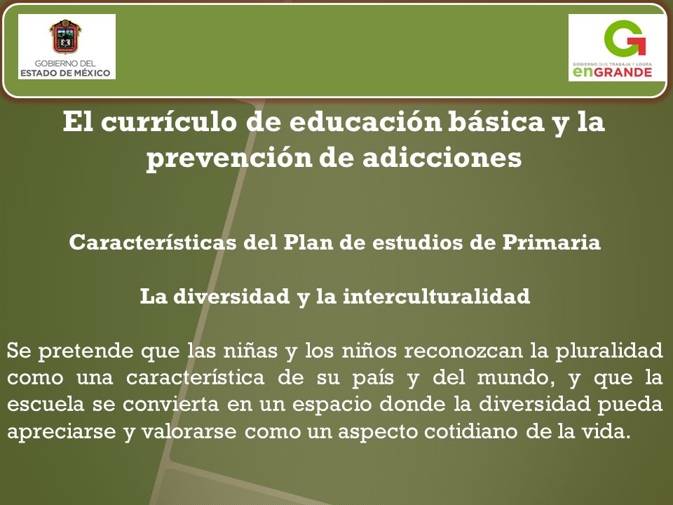 El currículo de educación básica y la prevención de adicciones