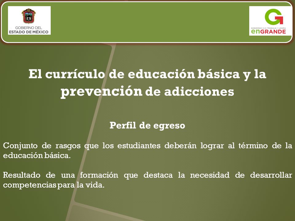El currículo de educación básica y la prevención de adicciones