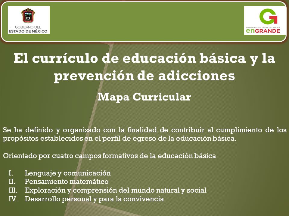 El currículo de educación básica y la prevención de adicciones
