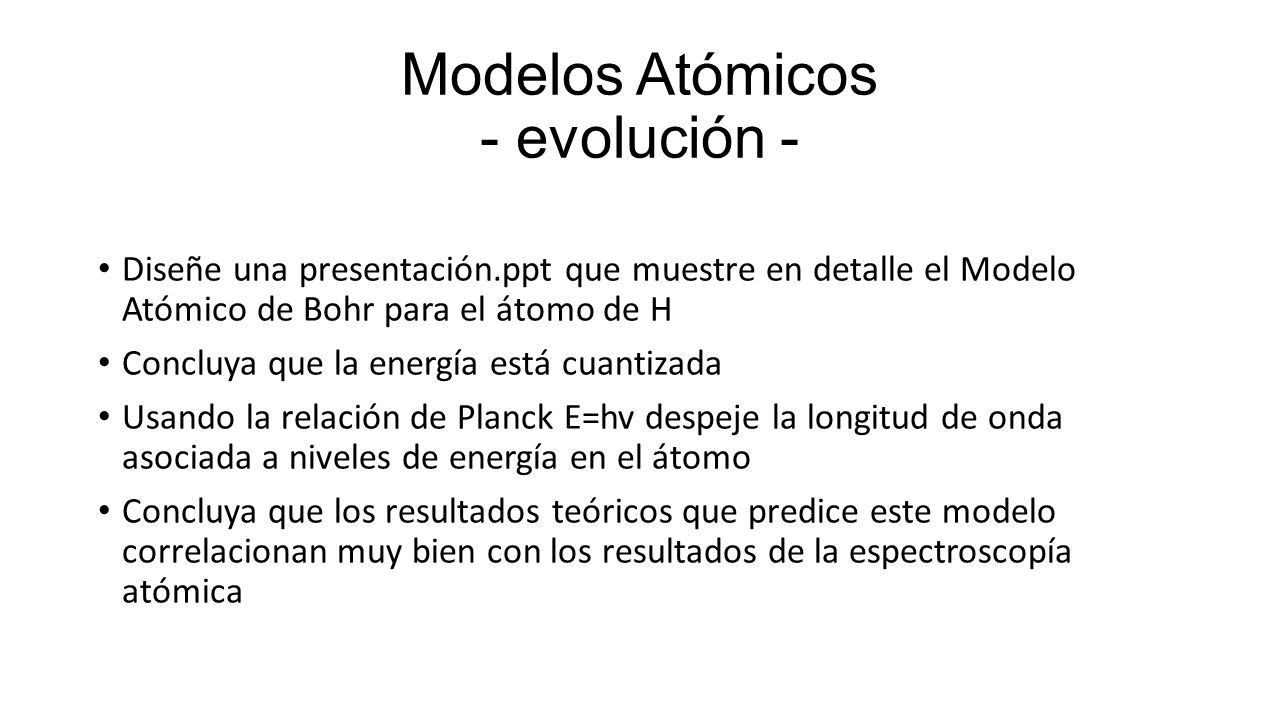 Modelos Atómicos - evolución -