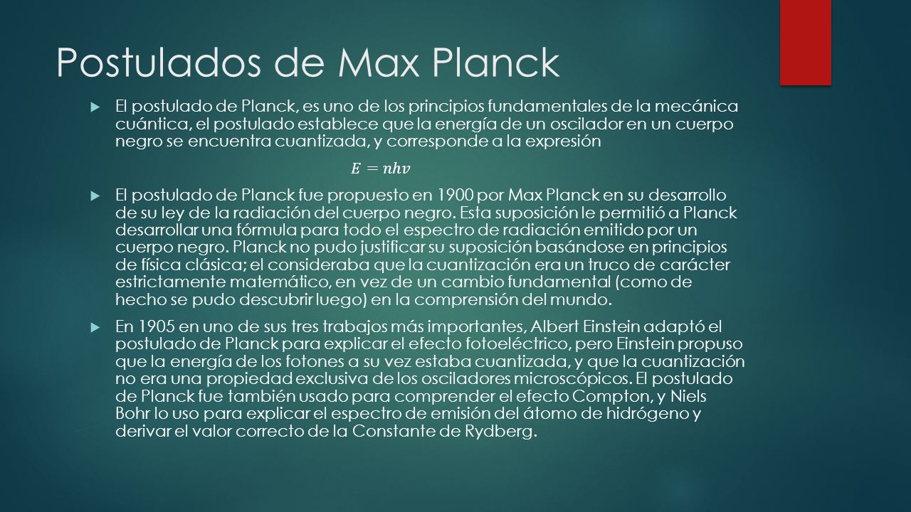 Postulados de Max Planck