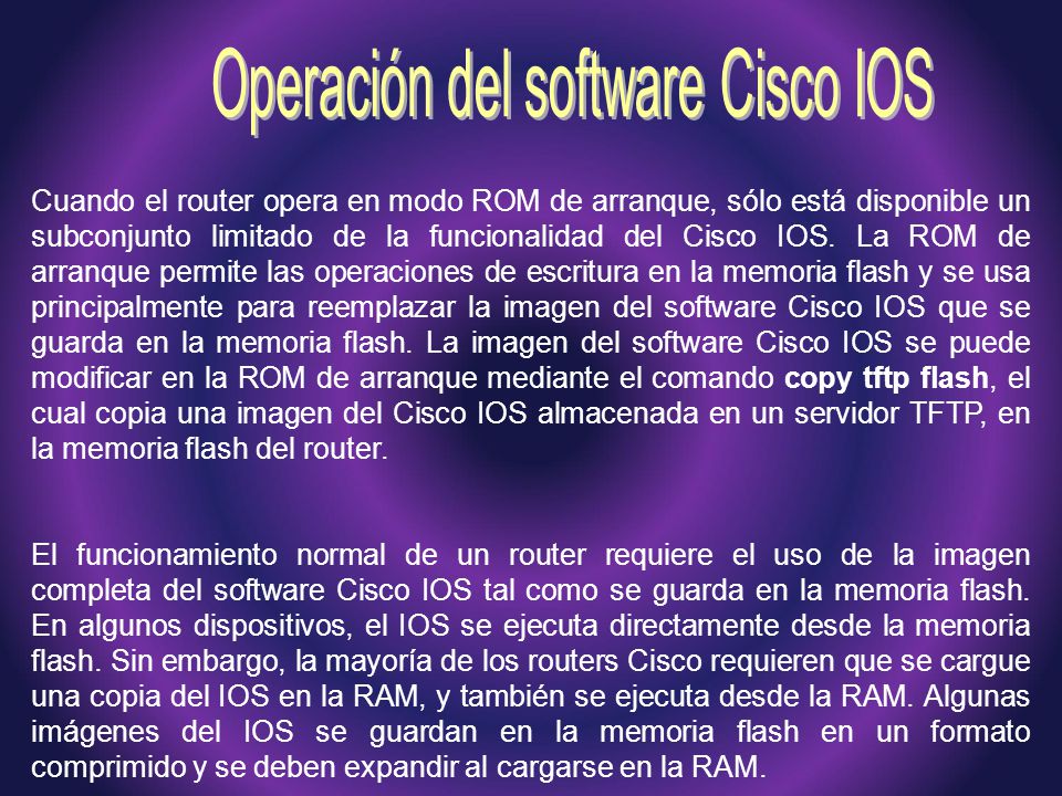 Operación del software Cisco IOS