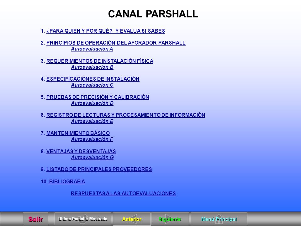 CANAL PARSHALL 1. ¿PARA QUIÉN Y POR QUÉ Y EVALÚA SI SABES